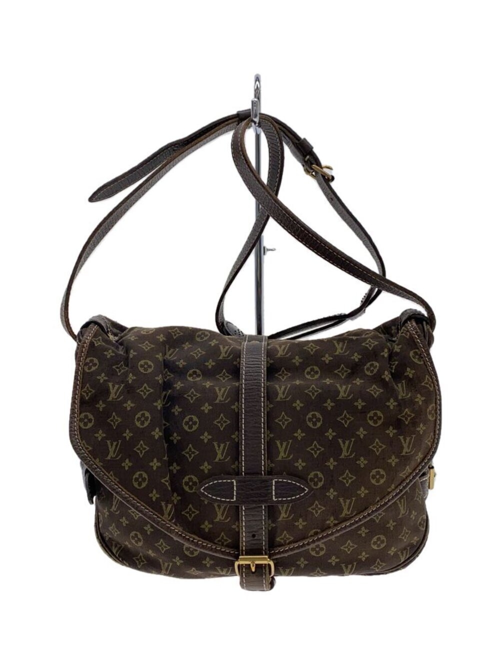 LOUIS VUITTON Saumur Monogram Lin Brown Canvas